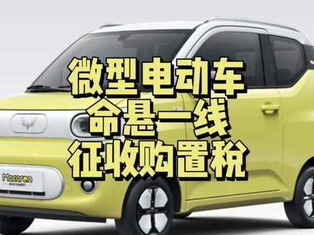2024年微型电动汽车命悬一线,要征收汽车购置税!
