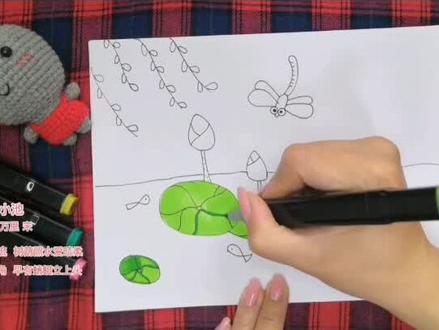 #简笔画 古诗配画《小池》#儿童简笔画 #一起学画画 #创意美术 #想画就画 #儿童画