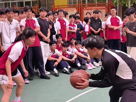小飞侠瑞喜单挑宏德高中女学生,实力肯定是瑞喜更强,重要的是氛围@小飞侠•瑞喜 #校园生活 #篮球校园行 #青春 #南宁市宏德高级中学