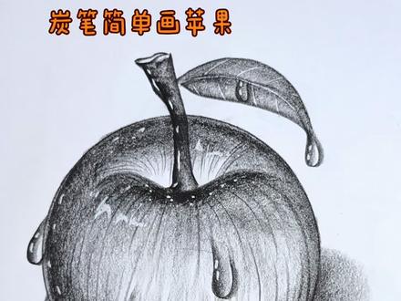 #儿童绘画 #素描静物 炭笔简单画苹果
