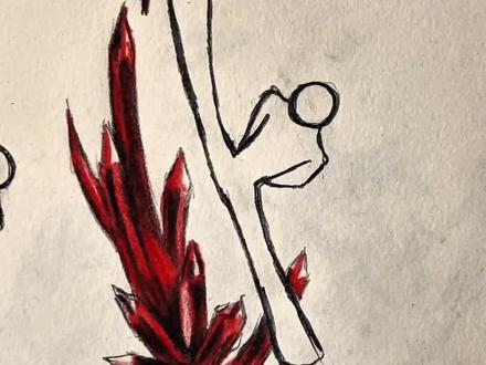 如何绘制融合火焰、水流与红宝石元素的中式军旅舞蹈姿势火柴人#绘画 #画画 #艺术 #手绘 #火柴人