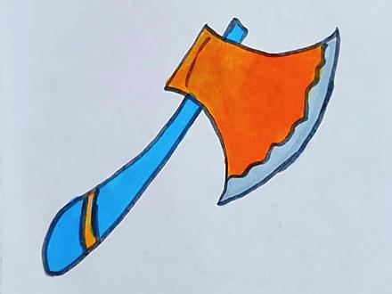 斧头#简笔画#简笔画教程#幼儿简笔画#儿童简笔画#一学就会的简笔画