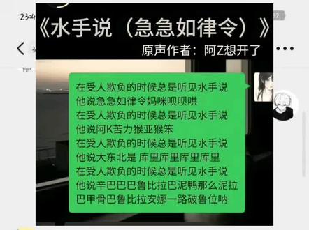 @甜崽 笑死我了╯∀╰╯∀╰#水手翻唱完整版