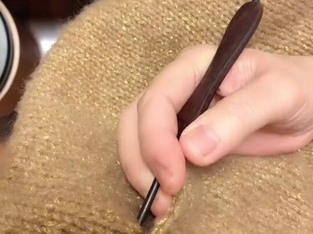 毛衣口袋 后贴编织法 自己发明 首次公开