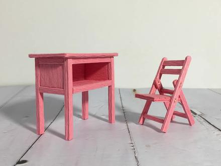 创意纸藤手工教程——纸藤做可爱的小课桌教程