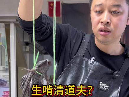 生啃清道夫?结局让人可怕 #杀鱼技术 #菜刀 #解压#