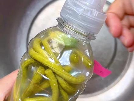 往矿泉水瓶里加洗米水腌酸豆角的后续来了 酸酸脆脆的好开胃#酸豆角 #矿泉水瓶玩法 #普通的食材做出美味 #记录真实生活 #抖音小助手dou上热门