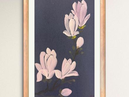 玉兰花 国画玉兰过程详细教学#国画教程#零基础学画画#写意国画#感受国画的意境之美#青年创作者成长计划