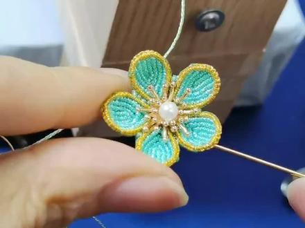 梅花胸针教程二#纯手工编绳 #绳子的快乐分享给大家 #手工编绳手链教程