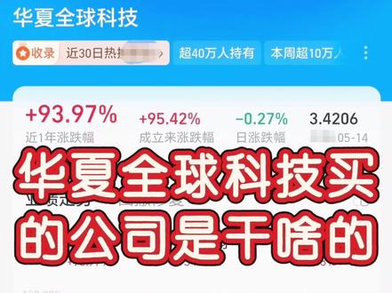 华夏全球科技买的公司都是干啥的❓ #基金 #金融知识分享传播正能量