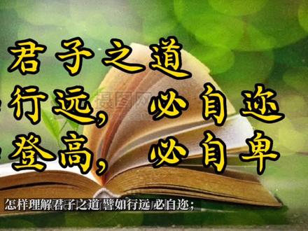 怎样理解“君子之道,譬如行远,必自迩;譬如登高,必自卑”?一个小故事告诉你~#国学智慧 #传递正能量 #情感 #每日金句