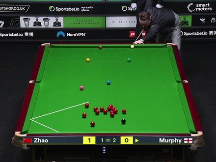 赵心童把墨菲折磨疯了!墨菲砍空气罚分集锦,笑死我了 #赵心童 #斯诺克球员锦标赛 #墨菲