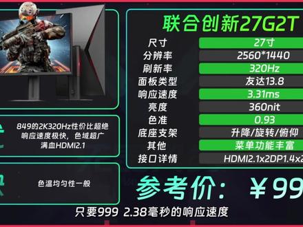 年度显示器推荐合集,25年超高性价比显示器推荐 留下你们的外设搭配让我看看!#显示器 #外设 #fps #电竞 #电脑