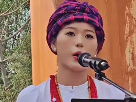 美丽的景颇杜么撒撇公主来了#目瑙纵歌 #领唱 #非遗传承