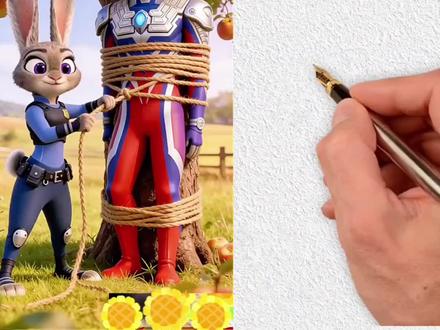 赛罗奥特曼被朱迪绑在大树上#奥特曼 #奥特曼儿童动画片 #奥特曼打怪兽 #奥特曼正义降临 #简笔画