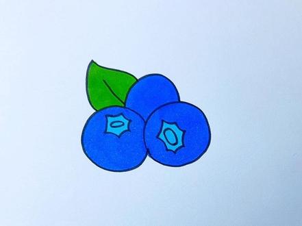 简笔画进阶:三个蓝莓应该这样画,简单又真实#蓝莓的简笔画#水果简笔画 #儿童简笔画基础教学 #幼儿画画启蒙 #画画的baby