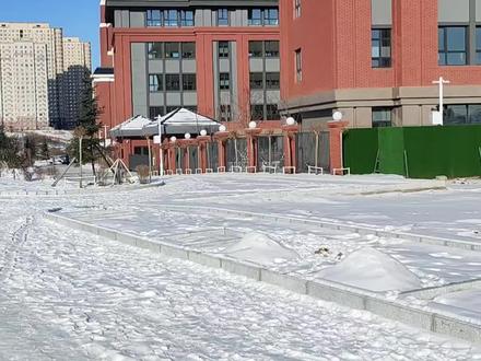 吉林市平山街北段,学校已经运营,学校门口的路也修好了