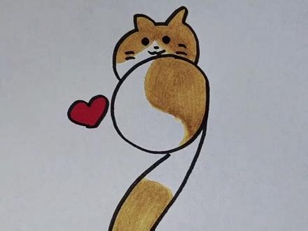 用数字9画小猫#简笔画