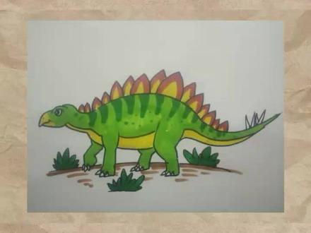 简笔画恐龙剑龙#简笔画#画画#恐龙#剑龙#动物#美术作业