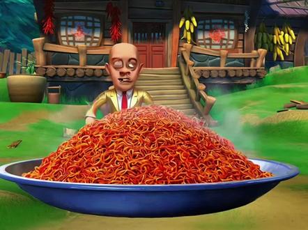 猪妞吃火鸡面#沙雕动画 #光头强 #猪妞 #小伟哥无敌战神