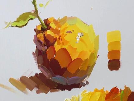 美术生最害怕画你色彩单体(丑橘)#色彩静物 #美术色彩基础教学 #美术生