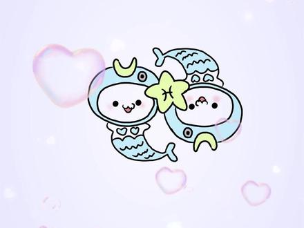 简笔画|十二星座系列~最后一个是双鱼座!#一起学画画 #简笔画 #简笔画教程 #双鱼座