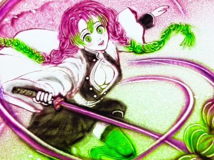 用沙子画蜜璃,欢迎投稿#沙画#鬼灭之刃 #甘露寺蜜璃 #蜜璃 #动漫