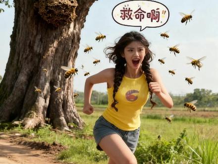 #捅马蜂窝 #AI调皮鬼捅马蜂窝特效 #日常分享