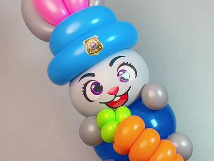 街卖必做款气球兔子朱迪手拿棒教程,疯狂动物城里的兔子朱迪警官,一起学习吧#气球教程 #气球 #手工 #疯狂动物城 #朱迪