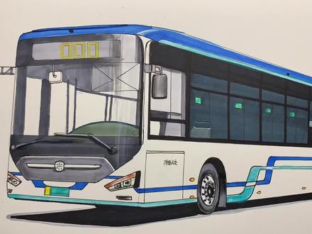 今天画一辆济南公交车 #画画使我快乐 #巴士迷 #公交迷