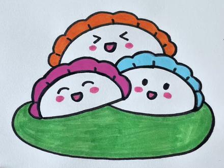 用字母D画可爱的饺子,你学会了嘛#画画 #简笔画 #一起学画画 #零基础学画画 #儿童简笔画