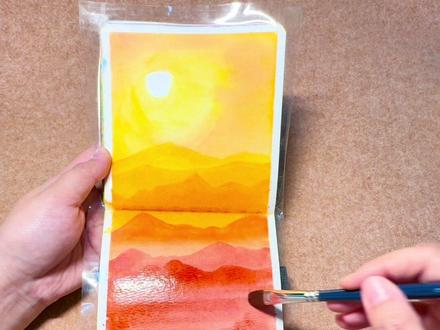 沙漠黄昏,收尽落日温柔,快来试试吧
#真实生活分享计划 #零基础学画画 #画画 #水彩