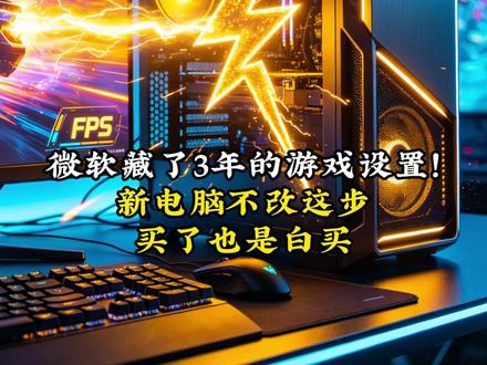 微软藏了3年的游戏设置!新电脑不改这步,买了也是白买 #电脑知识 #电脑小白 #玩游戏 #电脑设置