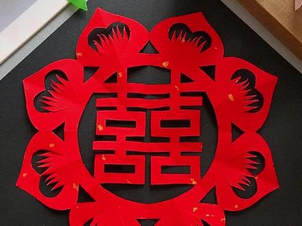 画半个桃心,剪吉祥团圆双喜,非常喜庆,快来试试吧! #亲子手工 #剪纸 #新年手工 #元旦手工 #手工diy