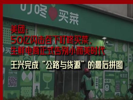 美团:50亿闪击吞下叮咚买菜,生鲜电商正式告别小而美时代 #美团 #生鲜 #商业思维