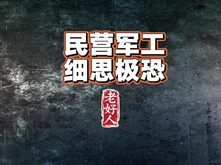 民营军工细思极恐 #经济#科技#深度思考