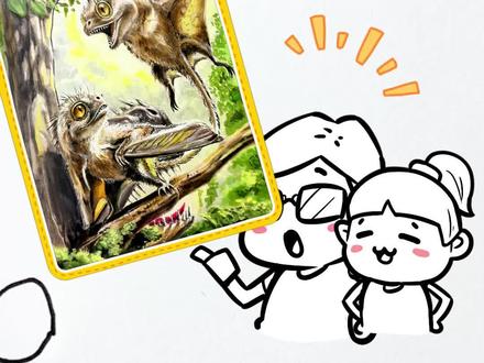 【绘本系列】女儿画俩圆,爸爸反手改成史前大眼呆萌“吉祥物”!#画画 #父女日常 #翼龙 #恐龙 #侏罗纪