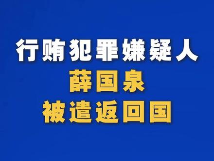 行贿犯罪嫌疑人薛国泉被遣返回国