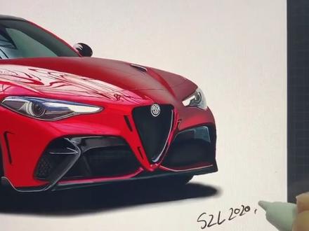 #手绘 #汽车 尝试ipad画一张 阿尔法罗密欧