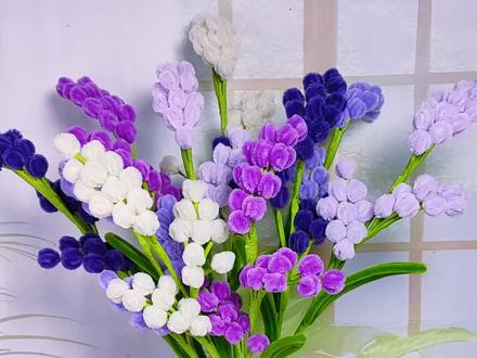 不打胶的超简单花花,勿忘我详细教程来啦#扭扭棒勿忘我 #扭扭棒花朵