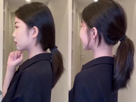 ❗️扁头自救,一秒get饱满蓬松低马尾~#发型教程 @抖音小助手