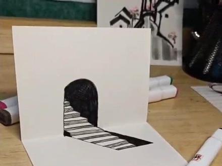 传送门立体画,超级简单易学#立体画#一起学画画 #创意美术 #绘画过程 #零基础学画画 #绘画 #儿童画教程 #幼儿简笔画 #简笔画 #美术生 #想画就画 #手绘 #抖出我的艺术