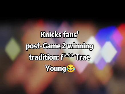 尼克斯G2赢球传统节目 尼克斯G2赢球传统节目:FK Trae Young🔥
纽约球迷刻在DNA里的执念,赢球必喊法克吹杨#尼克斯 #FK特雷杨 #NBA季后赛 #纽约球迷名场面