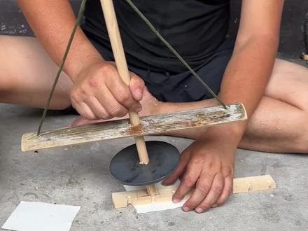 易洛魁族钻木取火教具使用方法~#野能学院