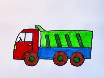 大卡车简笔画 #简笔画 #儿童绘画 #画画 #少儿美术 #儿童学画画 @DOU+上热门