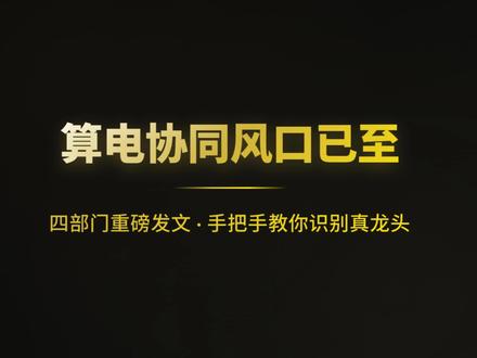 算电协同风口已至!四部门重磅发文,手把手教你识别真龙头!#算电协同 #绿电算力#东数西算#投资主线#政策解读