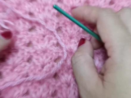 钩针水草花围巾教程1,主页有完整教程#手工编织