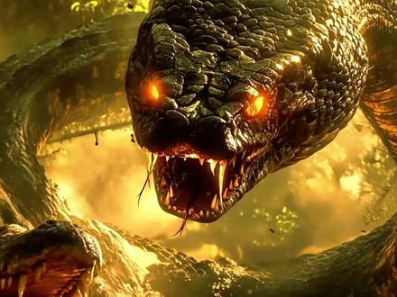 泰坦巨蟒:体长可达14米多,体重可超过1吨,靠捕食鳄鱼乌龟为生。#泰坦巨蟒 #古生物 #化石 #考古发现 #科普