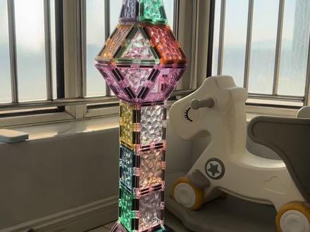 磁力片拼搭 ☝️东方明珠保姆级教程来啦 ~ 超级详细,快去给你家宝贝也搭一个吧 ~#抖音二创激励计划 #磁力片 #磁力片搭建 #儿童玩具 #益智玩具