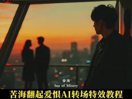 苦海翻起爱恨故事感AI转场特效教程来了#豆包ai #豆包p图已经nextlevel了 #苦海翻起爱恨 #转场 #苦海